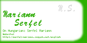 mariann serfel business card